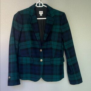 Plaid j crew blazer